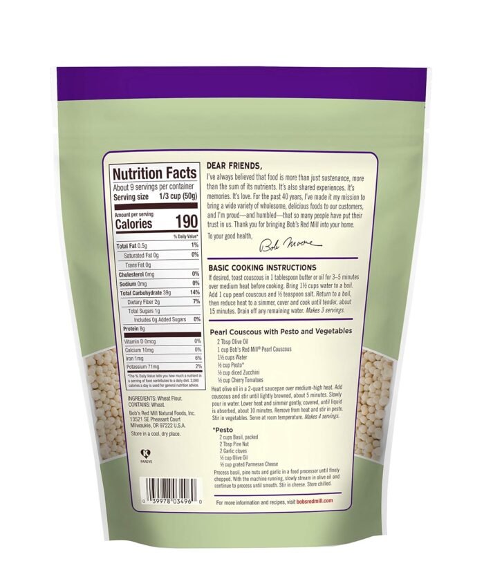 bobs red mill traditional pearl couscous