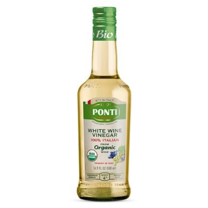 Ponti Organic 100% Italian White Wine Vinegar, 16.9 Fl Oz