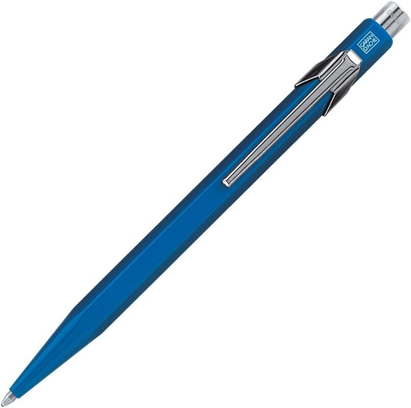 caran d ache ballpoint pen metal blue