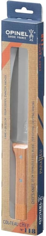opinel parallele stainless stel chefs knife plain