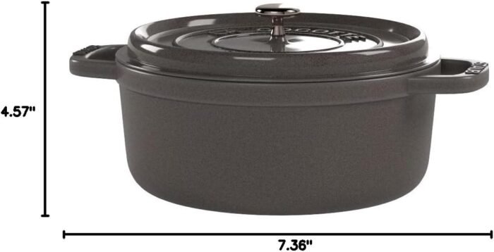 staub mini round dutch oven graphite grey 14cm