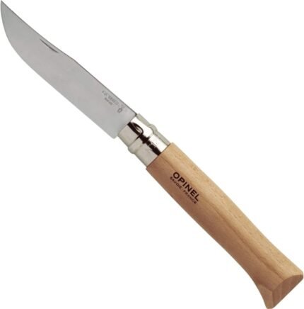 opinel no 12 stainless steel pocket knife beechwood