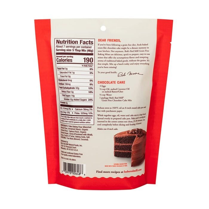 bobs red mill grain free chocolate cake mix pack