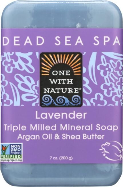 One With Nature Dead Sea Mineral Soap, Lavender, 7 Oz