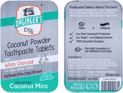 dr gingers white charcoal toothpaste tablets