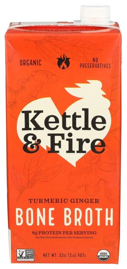 Kettle & Fire Bone Broth Turmeric Ginger, 32 Oz
