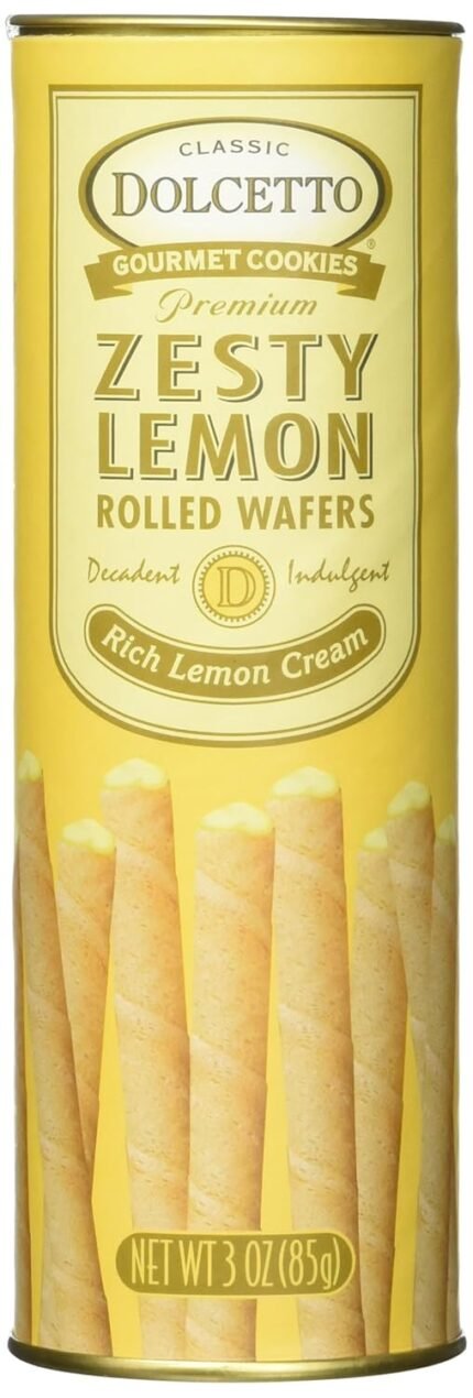 Dolcetto Zesty Lemon Rolled Wafers, 3 Oz