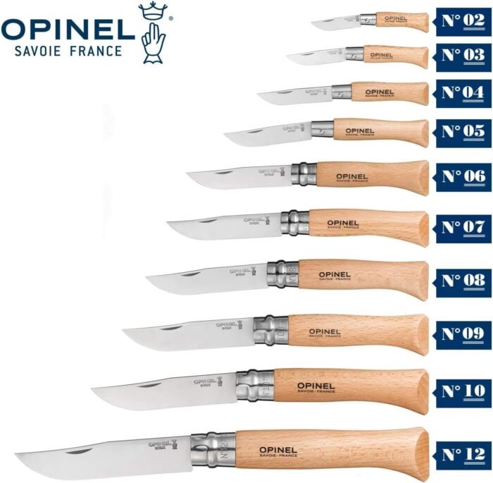 opinel no 12 stainless steel pocket knife beechwood
