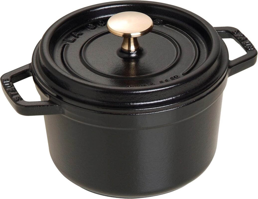 staub la cocotte round black 16 cm