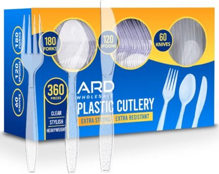 Ard Wholesale 360-Count Heavy-Duty Plastic Cutlery Set