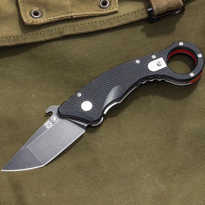 spartan blades shoto tonin folding karambit knife black