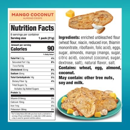 nonnis mango coconut almond crisps pack