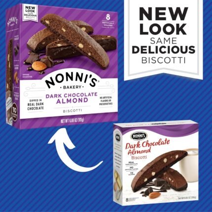 nonni's dark chocolate almond biscotti pack