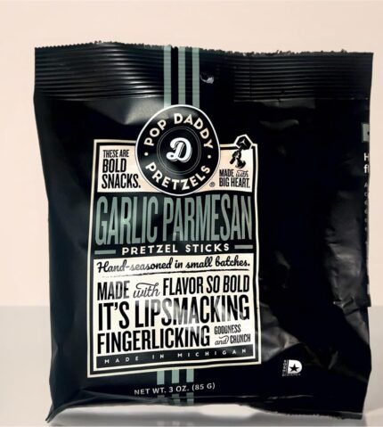pop daddy garlic parmesan pretzel sticks pack