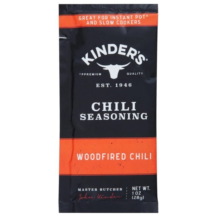 kinder's chili seasoning woodfired chili pack