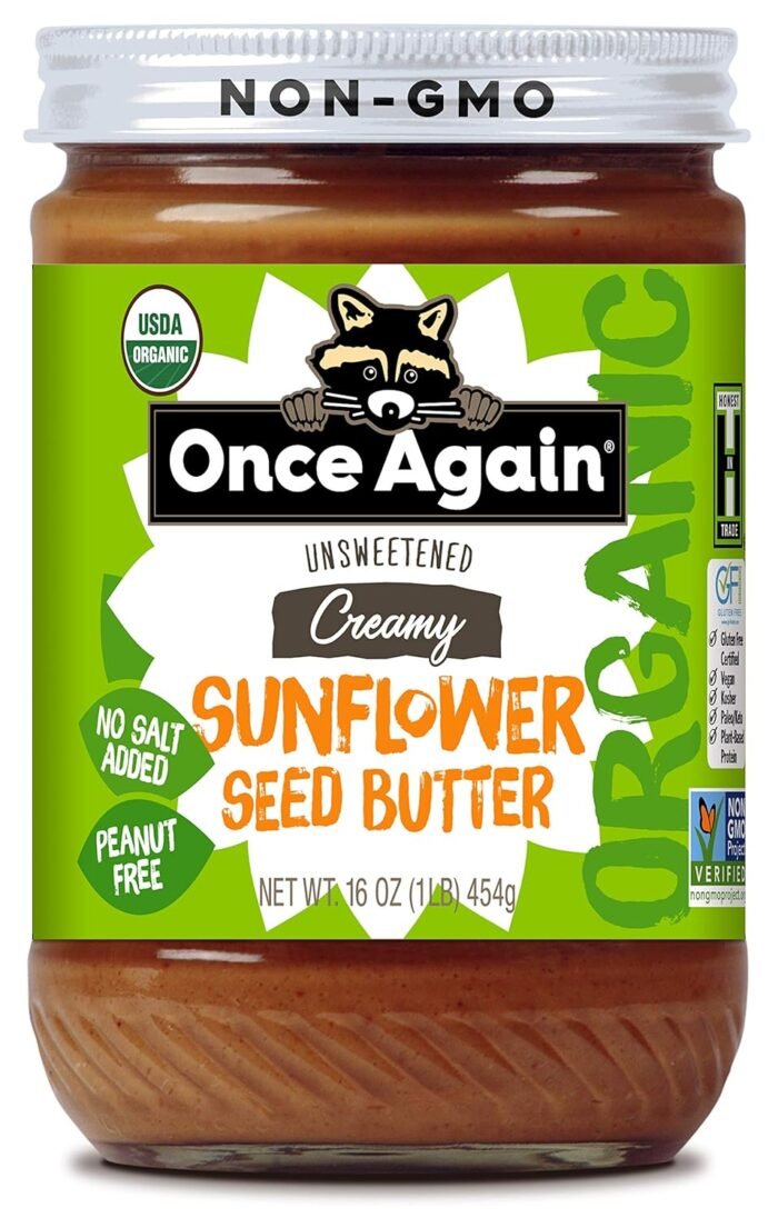 once again unsweetened creamy sunflower butter