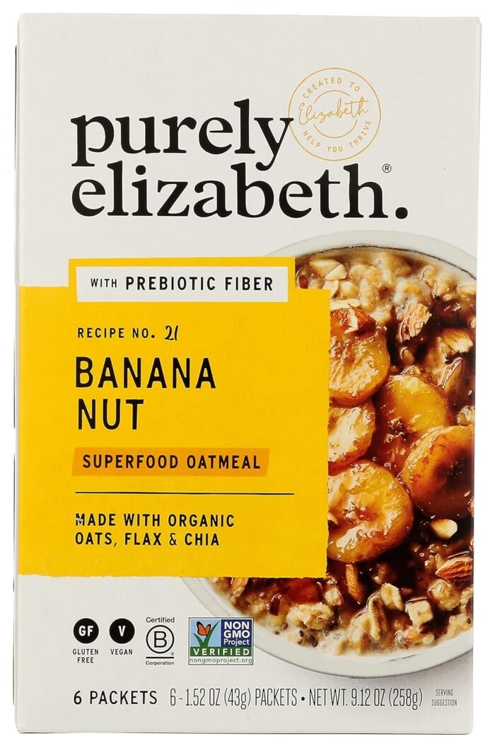 purely elizabeth banana nut superfood oatmeal pack