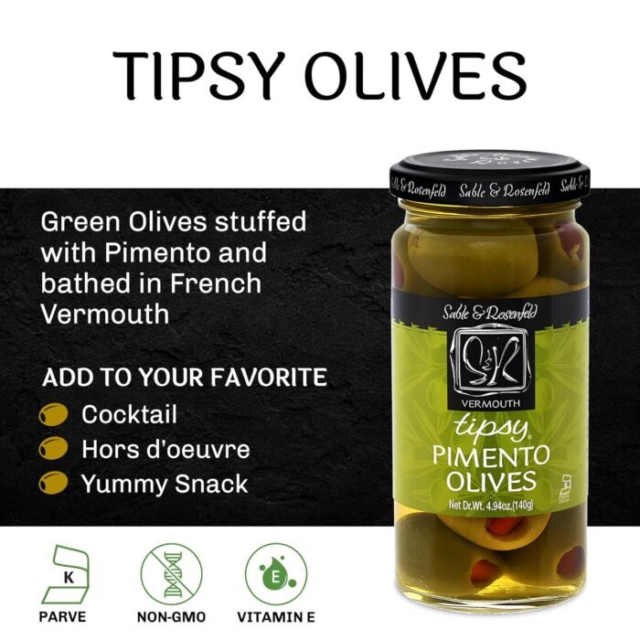 sable & rosenfeld tipsy olives with pimento