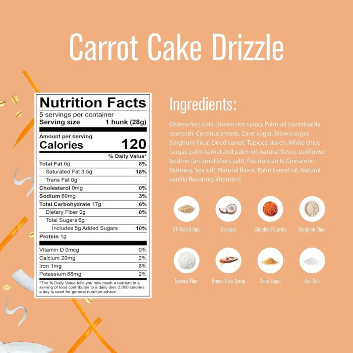 heaventy hunks carrot cake drizzle