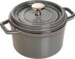 staub mini round dutch oven graphite grey 14cm