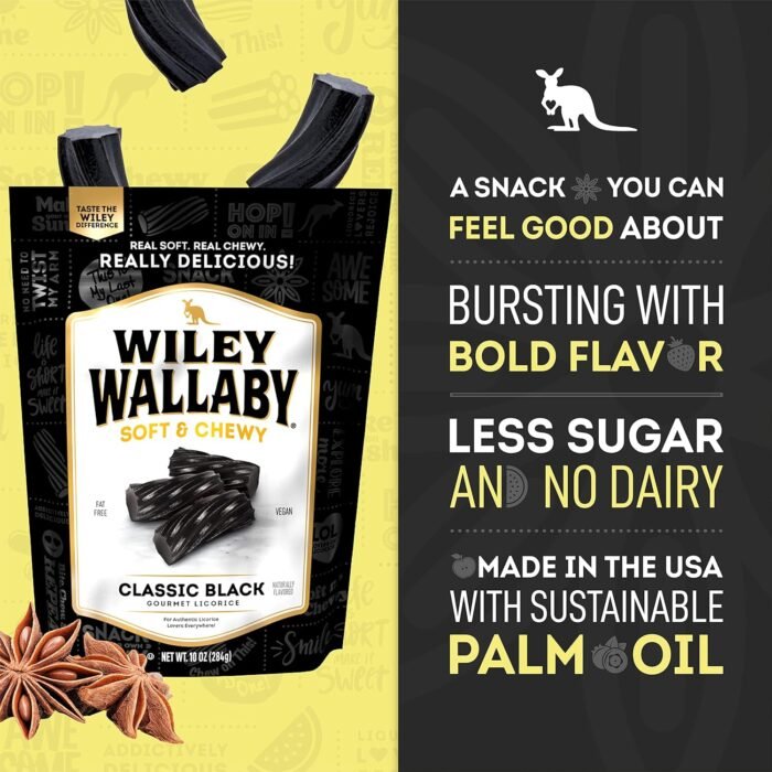 wiley wallaby gourmet licorice candy twists pack