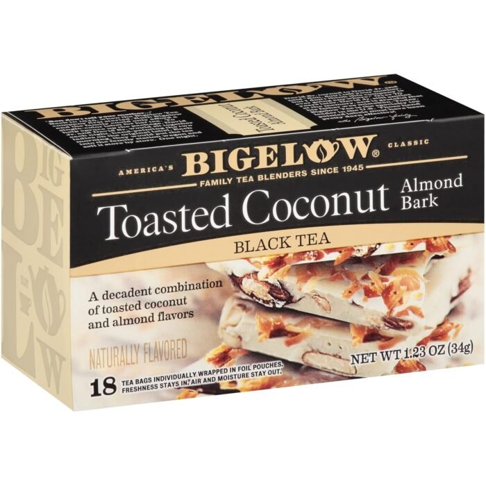 bigelow toasted coconut almond bark black tea pack