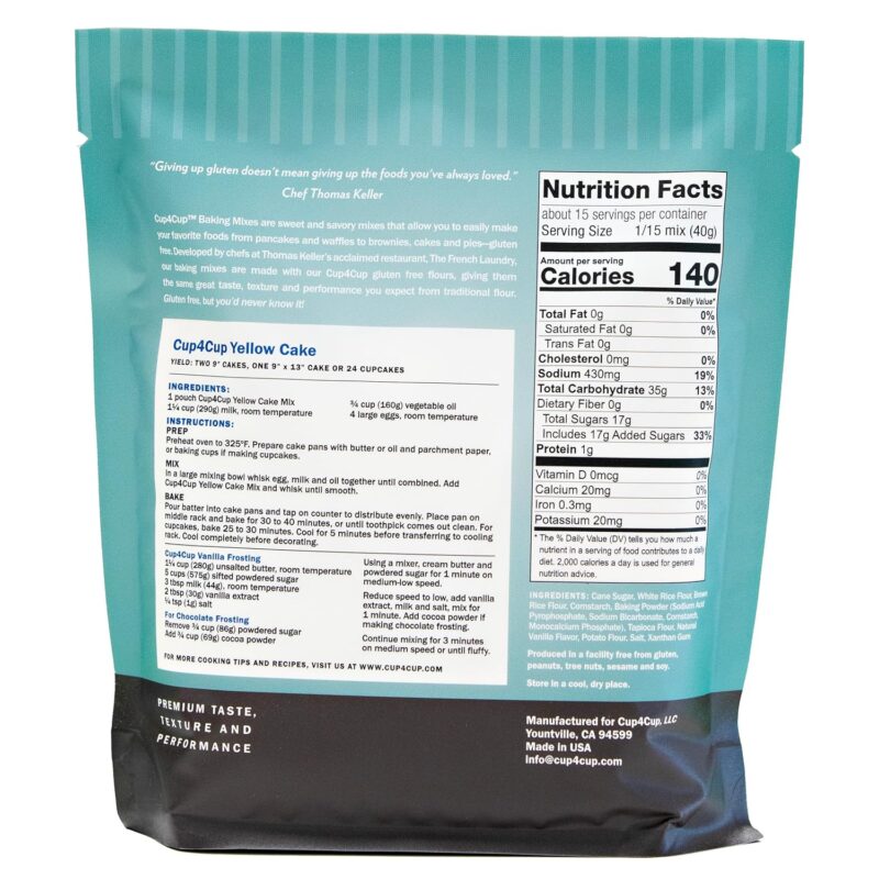 cup4cup yellow cake mix gluten pack