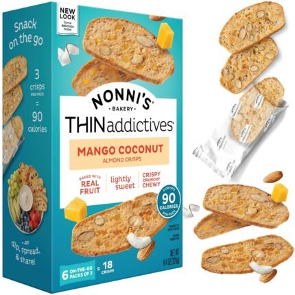 nonnis mango coconut almond crisps pack