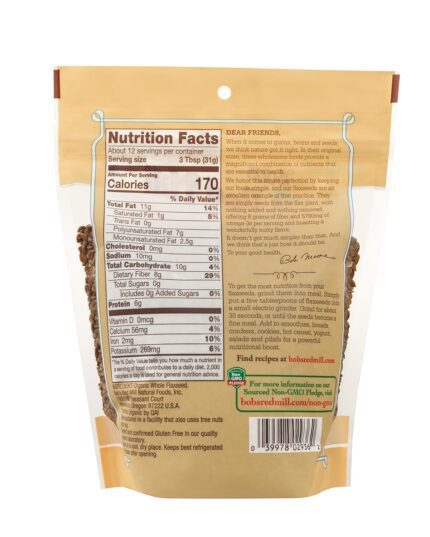 bobs red mill organic whole flaxseed pack