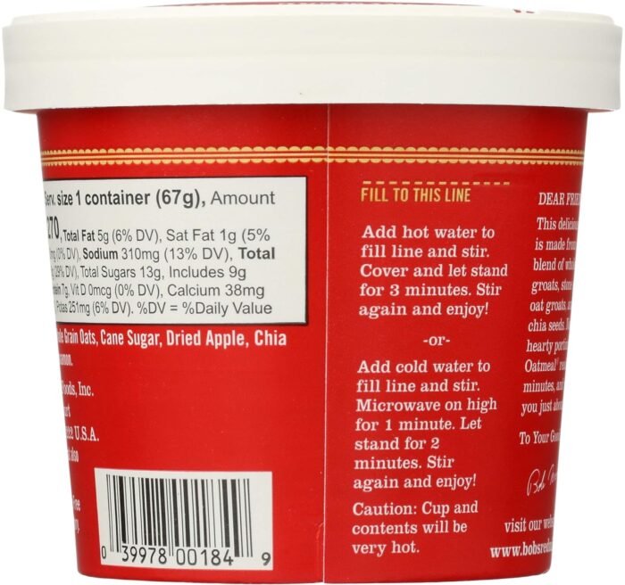 bobs red mill gluten free oatmeal