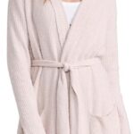 Barefoot Dreams CozyChic Lite Ribbed Robe, Pearl, S/M