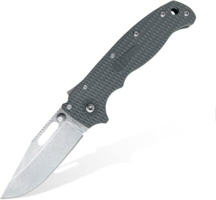 Demko AD20.5 Shark Lock Knife, Grey, Clip Point