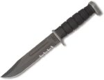 Ka-Bar 1281, D2 Fighting Knife, Serrated, Black Sheath