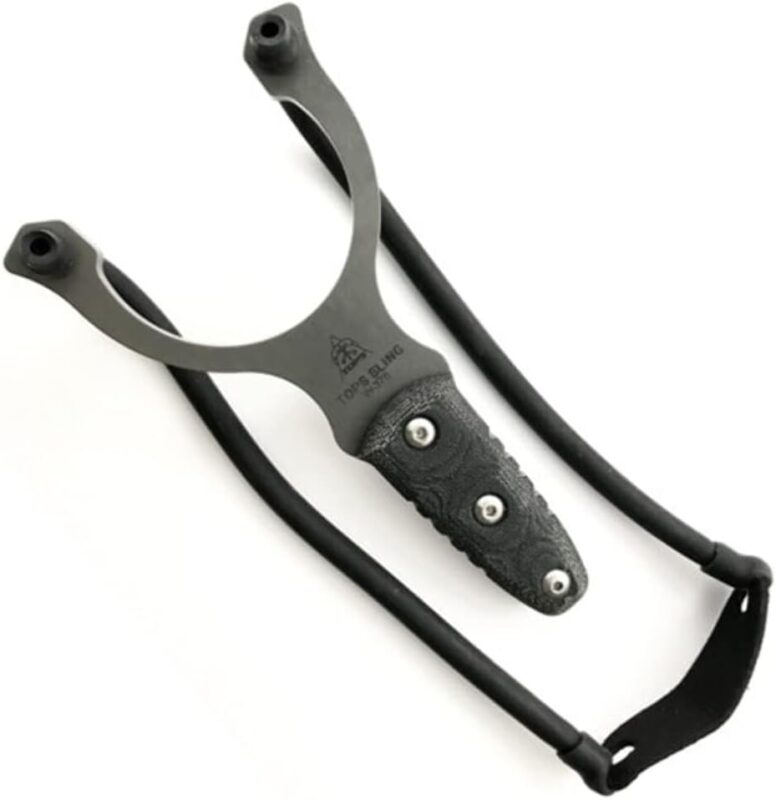 tops sling shot knife micarta leather sheath