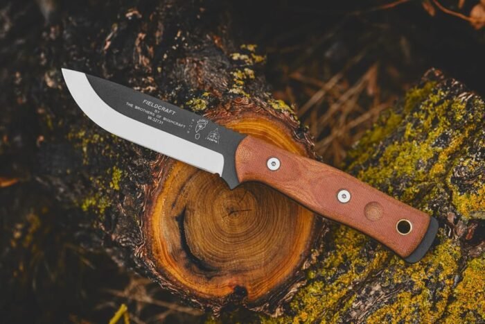 tops knives fieldcraft 3.5 black coating micarta handle