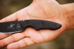 tops knives 3 pointer black canvas full tang