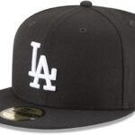 New Era Los Angeles Dodgers Cap, Black/ White, 7
