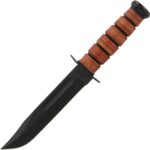 KA-BAR USMC Fighting/Utilty Knif, Sheath Brown, 7"