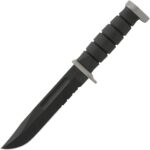 Ka-Bar 1281, D2 Fighting Knife, Serrated, Black Sheath - Image 2
