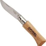 Opinel Stainless Steel Inox Folding Knife, Beechwood