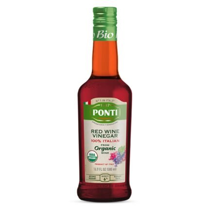 PONTI Organic 100% Italian Red Wine Vinegar, 16.9 Fl Oz