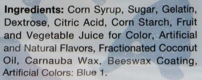 haribo candy the smurfs pack ingredient