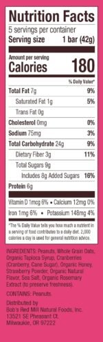 bobs red mill peanut butter jelly & oats bar