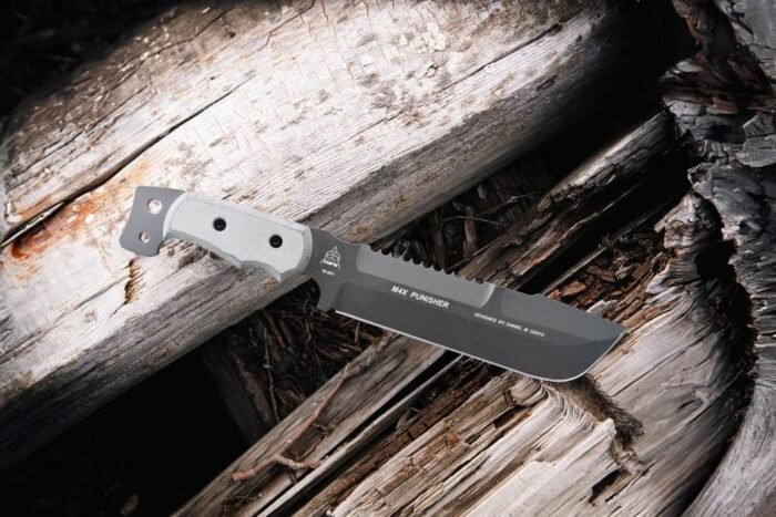 tops knives m4x punisher fixed blad knife gray