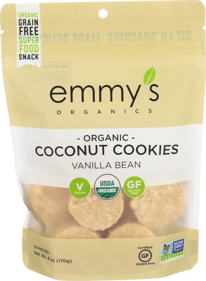 Emmy's Organics Coconut Cookies Vanilla Bean, 6 Oz - Image 1