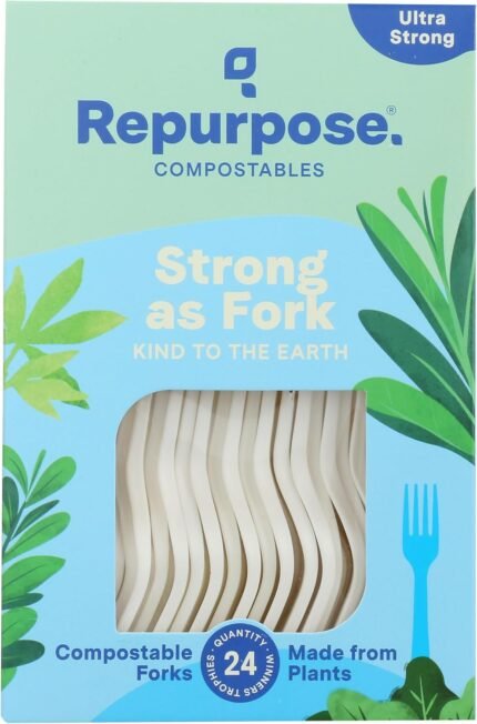 Repurpose Disposable Tableware, Off-White, 24 Ct