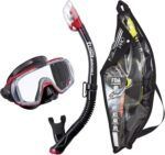 tusa sport visio tri ex mask & snorkel combo dark red