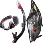 tusa sport visio tri ex mask & snorkel combo dark red