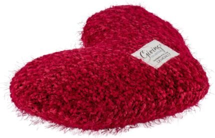 demdaco cranberry red heart throw pillow 11 x 10