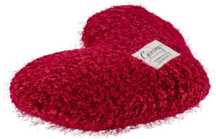 demdaco cranberry red heart throw pillow 11 x 10